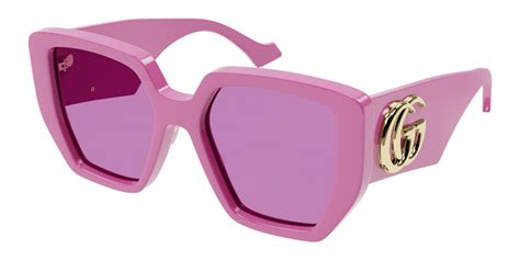 gucci frame with pink glitter temple|Gucci™ GG0956S 006 54 Pink Sunglasses .